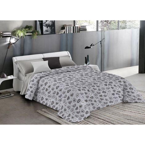 Trapunta Piumone Invernale Letto 1 Piazza Pensieri Delicati 7323 Multicuori Grigio (1/4)