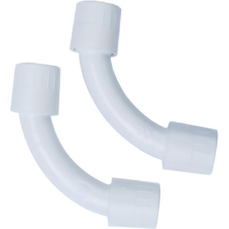 2 PZ Raccordi Tubo a Tubo Curvi Semplici 90° per Tubo Rigido 25mm IP40