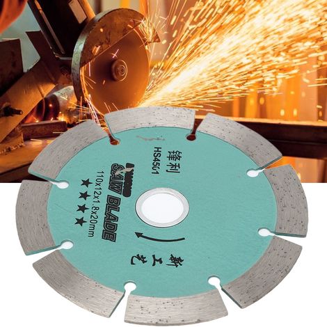 Disque de scie circulaire diamanté vert 12 dents pour la découpe de carrelage en céramique, idéal pour la décoration intérieure (110 x 12 x 1,8 mm). (1/5)