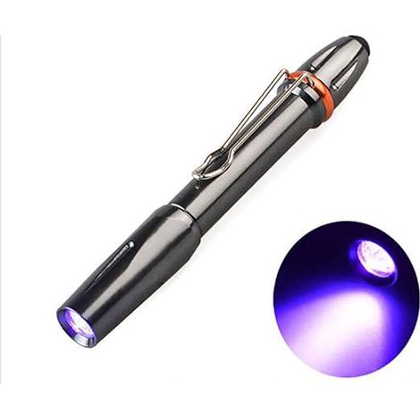 Lampe UV 395nm, lampe stylo torche LED détecteur, lampe de poche portative pour inspection, lumière noire 395nm, stylet lumineux rechargeable, outil de détection de fuites et taches (1/5)