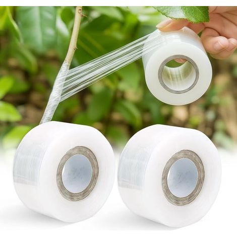 Abschlussband 2 Rollen Abschlussband für den Garten selbstklebendes Stoppband 200 m x 3 cm transparentes Veredelungsband für Pflanzen für und (1/5)