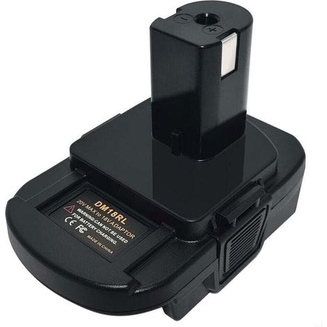 Adaptateur de batterie DM18RL pour outils électriques à batterie au lithium Ryobi 18 V, peut être utilisé avec des batteries Li-ion Dewalt 18 V 20 V ou Milwaukee 18 V pour convertir en alimentation 18