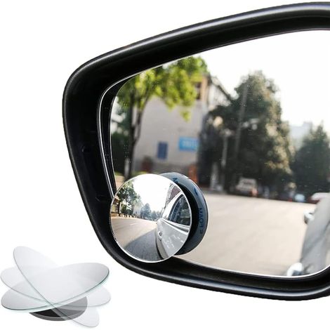 Rilevatore di angolo cieco per auto, specchietto retrovisore per angolo cieco in 2 pezzi, specchietto esterno rotondo convesso in vetro HD da 2 pollici con leva regolabile, grandangolo per auto, SUV, (1/5)