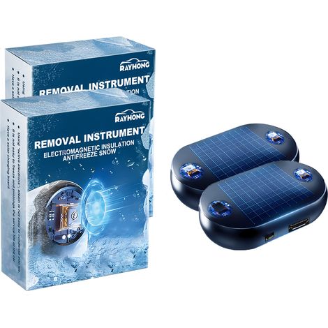 Antifreeze Appareil de déneigement électromagnétique pour voiture, dégivreur électromagnétique de voiture, dégivreur de voiture portable, protection contre le gel, noir, 2 pièces