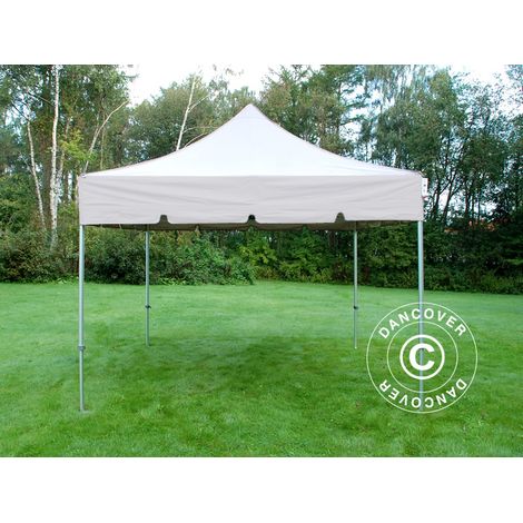 Faltzelt Faltpavillon Wasserdicht FleXtents PRO Steel Peaked 4x4m Latte (1/5)