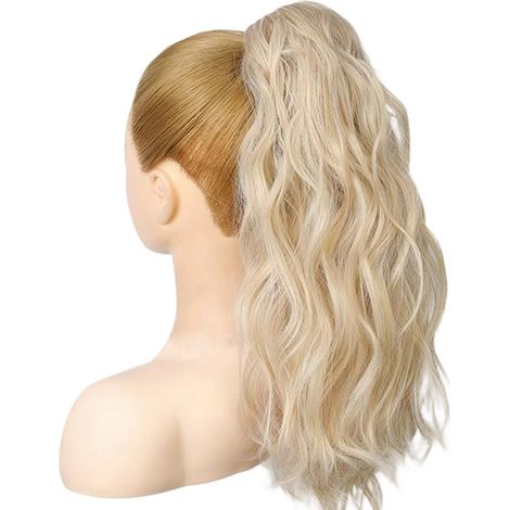 Ponytail Extension - 18 Pouces - Clip Pince - Cheveux Synthétiques Ondulés - Blonde - 1 Pièce (1/5)