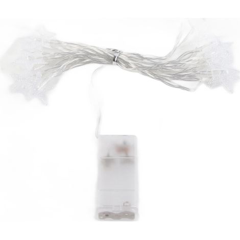LED-Lichterkette mit 20 LEDs, ca. 3,28 m lang, Sternform, robustes PVC-Kunststoff, warmes, romantisches Ambiente. (1/5)