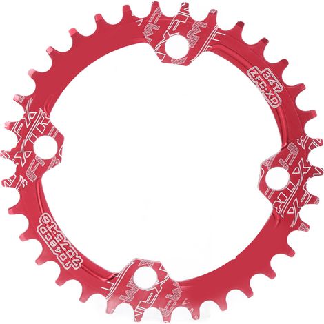 Couronne de vélo FMFXTR 34 dents BCD 104, chaîne étroite-large pour VTT et vélo de route, rouge (1/5)