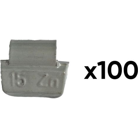 JBM54668 Boîte de 100 contrepoids en zinc avec agrafe de 15 g, spéciale pour jante en alliage