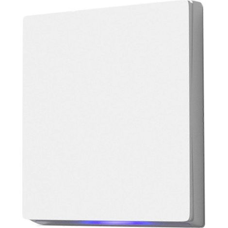 Interrupteur mural intelligent Tuya WiFi à bouton-poussoir pour ventilateur de climatisation, moteur de rideaux et stores. Fonctionne avec un seul fil neutre requis. Blanc. (1/5)
