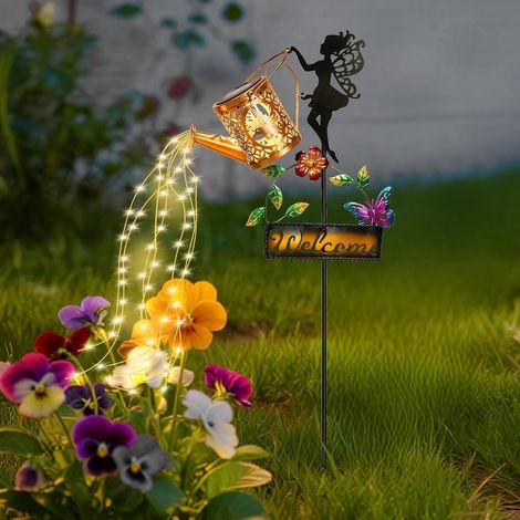 lampe solaire exterieur jardin, Extérieur Solaire Arrosoir+Fée,decoration jardin exterieur,Étanche lampes solaires exterieures jardin,lumiere solaire exterieur Décor Cour, Pelouse, Patio (1/5)