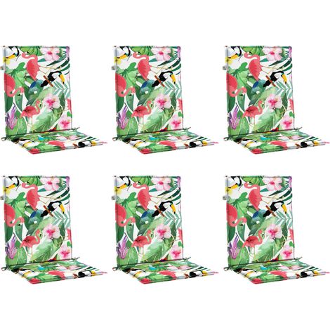 vidaXL Cuscini per Sedia Schienale Basso 6 pz Multicolore in Tessuto