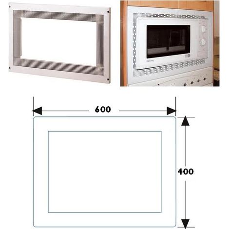 Marco Microondas Protector y Esterilla 60x40 Color: Blanco