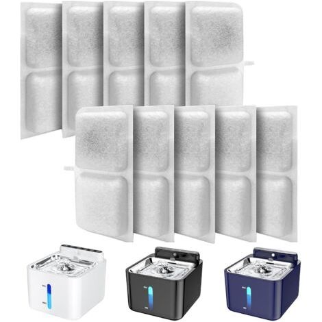 10 filtri per l'acqua a batteria per fontanelle per gatti