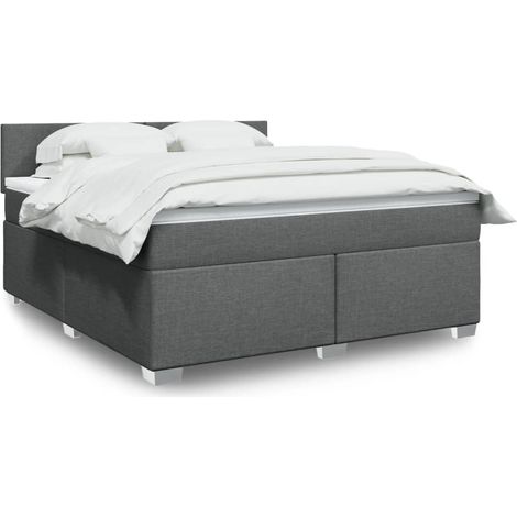Boxspringbett mit Matratze Dunkelgrau 180x200 cm Stoff (1/5)