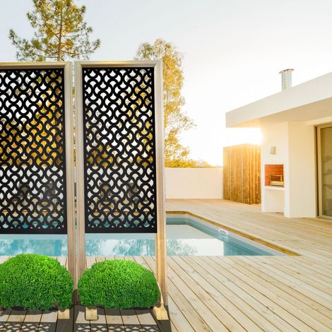 DROPS - Separè - Paravento modulabile - 70x190cm - in Legno e PVC - Colore: nero (1/5)