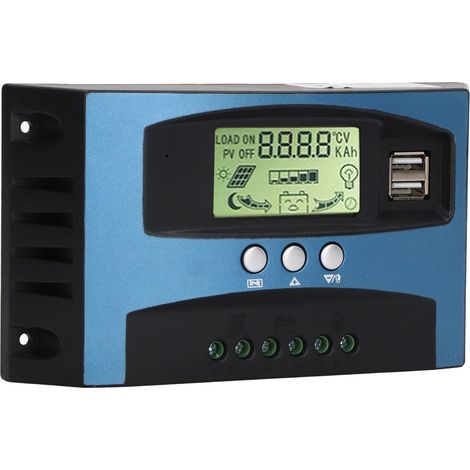 Régulateur Solaire MPPT 12V 24V Auto Reconnu Écran LCD Sortie Double USB 5V 2A Réglable Chargeur Panneau Photovoltaïque 30A (1/5)