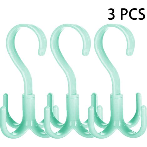 Organisateur rotatif pour foulards et sacs à main, porte-cravates et organisateur de ceintures, lot de 3 cintres en plastique pour ceintures, cravates, sacs, portefeuilles et foulards (1/4)