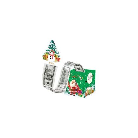 Tirelire de Noël pour cadeau en espèces, boîte cadeau surprise de Noël, boîte cadeau amusante à tirer de l'argent de la tirelire, tiroir à monnaie de Noël avec carte de sortie (style A)