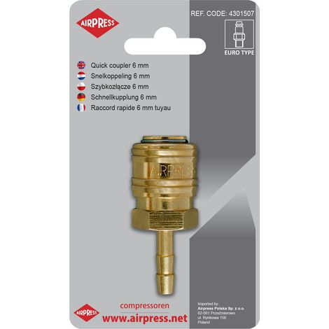 Raccord rapide avec sortie de tuyau de 6 mm - AP 4301507