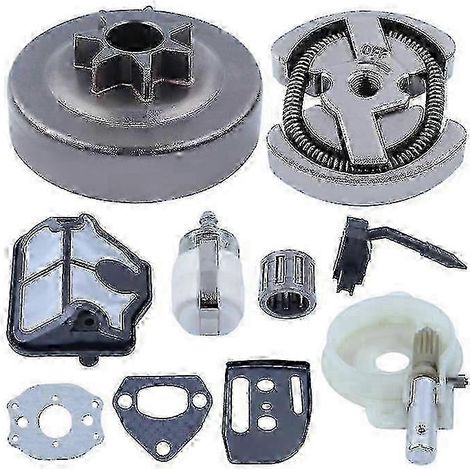 Kit de filtre à air, pompe à huile, embrayage et tambour pour Husqvarna 142, 141, 137, 136, 36 et 41 (calibre .325, 7 dents). (1/4)