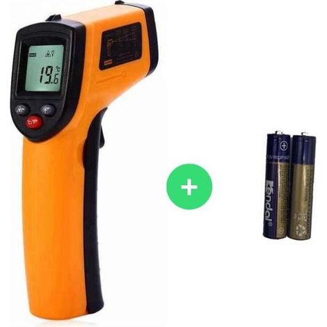 Thermometre Infrarouge -50 °C à 380 °C - Laser Ciblage - Écran LCD Rétroéclairé - Pour Barbecue Piscine Réfrigérateur Isolation - 1 Pièce (1/2)