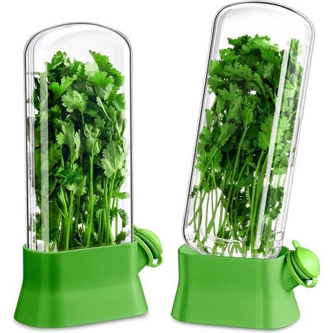Dos recipientes refrigerados para hierbas aromáticas,perejil y espárragos. Mantienen las verduras frescas (hojas verdes) durante 2-3 semanas (1/5)