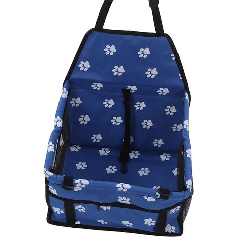 Siège auto pour animaux de compagnie imperméable, respirant et antidérapant avec laisse de sécurité intégrée, panier pour chien, chiot ou chat bleu (1/5)