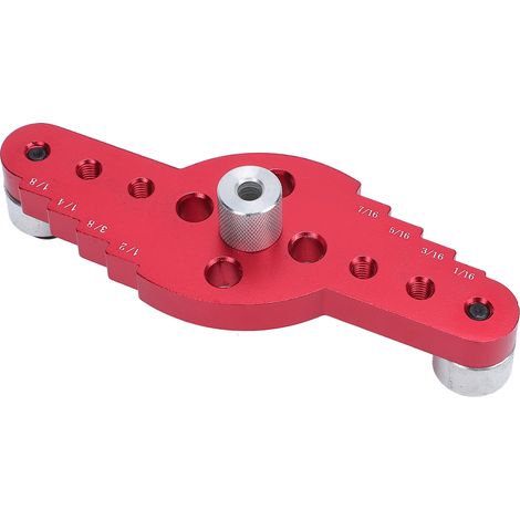 Gabarit de perçage et de centrage automatique en alliage d'aluminium pour supports d'étagères, avec localisateur de trous centraux et outil de traçage. (1/5)