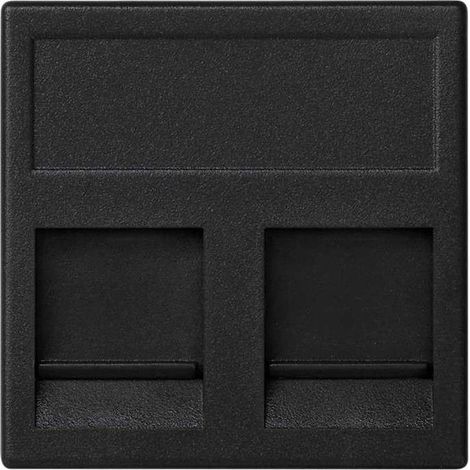 Placca K45 VD parapolvere con 2 connettori AMP / KRONE grigio SIMON KB76 / 14