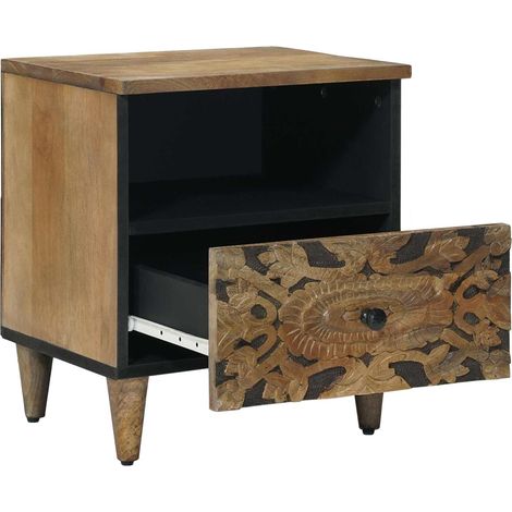 Comodino  Mobiletto da Letto con cassetto Marrone 40 x 33 x 46 cm (1/5)