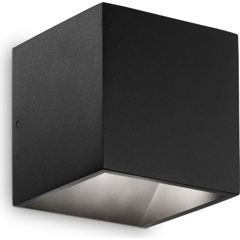 Ideal Lux Rubik - Applique murale d'extérieur à 1 lumière LED noire IP44 (1/2)