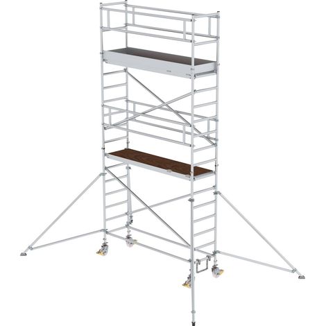 MUNK Aluminium-Rollgerüst mit Ausleger 2,45x0,75m Plattform 6,47m AH
