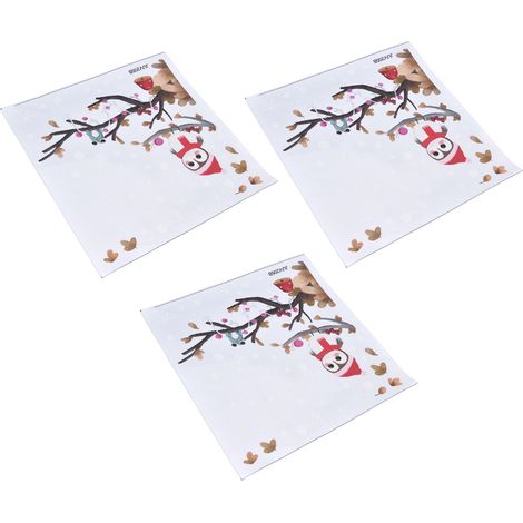 Set mit 3 PVC-Weihnachtsfensteraufklebern Eule Ast Schneeflocke, kreative und minimalistische Wanddekoration JUV205-B (verpackt auf einer Rolle). (1/5)