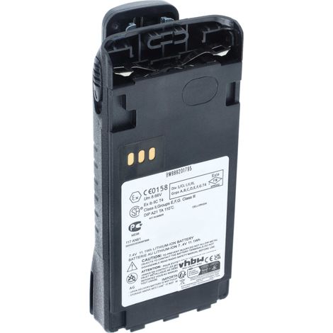 vhbw Akku kompatibel mit Motorola GP680 EX Funkgerät  Walkie Talkie (1500 mAh, 7,4 V, Li-Ion) + Gürtelclip (1/5)