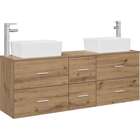 Bathroom Cabinet Set 3 pcs Artisan Oak 53 x 34.5 x 63 cm vidaXL (1/5)