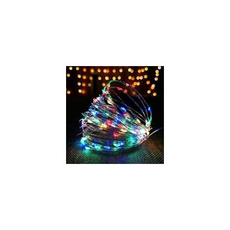 100 LED-Lichterkette aus Kupferdraht mit USB-Anschluss, 10 m, 8 Programme für Partys, Weihnachten, Halloween, Hochzeiten (mehrfarbig)