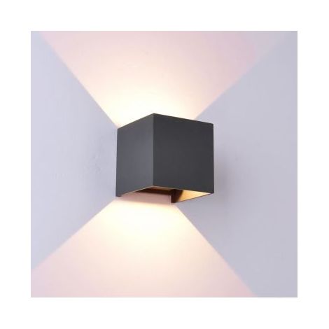 Mantra Aplique exterior LED cuadrado DAVOS gris oscuro, 2x6W 12W 2700K dimmable 1100Lm (1/3)