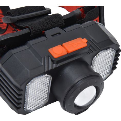 Hochleistungsfähige, zoombare LED-Stirnlampe, tragbare Stirnlampe, USB-aufladbar, verstellbares Lauflicht, Angellampe, Stirnlampe (1/5)