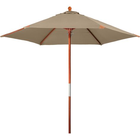 Doppler Sonnenschirm "Monte Carlo Junior" Ø 240 cm, natur, Bezug aus 100% Polyester, Gestell aus Holz, Gewicht 4,4 kg (1/5)