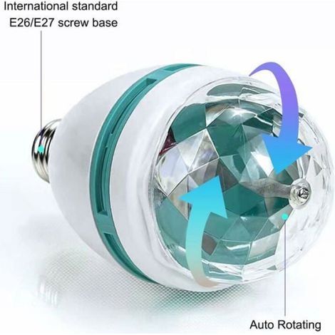 Ampoule Led - Rotation Automatique - Effet Disco - 3 W - E27 - Couleurs Multiples - 1 Pièce (1/5)