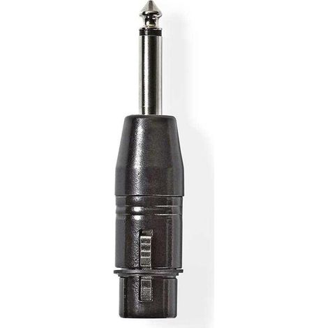 Adaptador xlr xlr hembra de 3 pines macho de 635 mm niquelado recto metales negro 1 pc bolsa de plastico