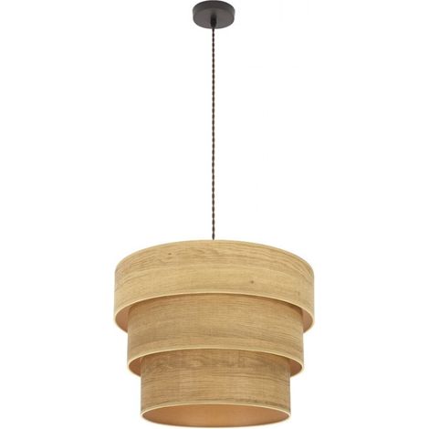 Ciondolo Triple Smile 1xe27 Marrone/Legno Chiaro Regx40x40 Cm (1/4)