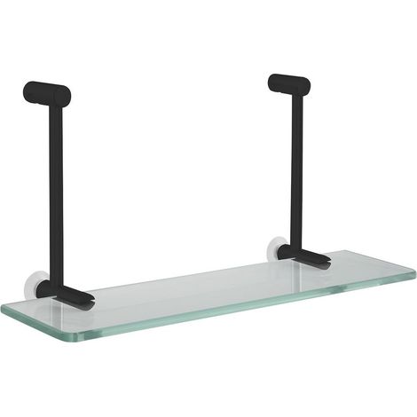 Sapho - Etagère pour paroi de douche, longueur 40 cm, noir mat 1301-15B (1/3)