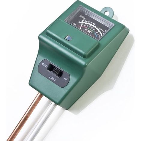 Medidor de pH del suelo, humedad del agua y luz solar 3 en 1, para hidroponía y jardinería.