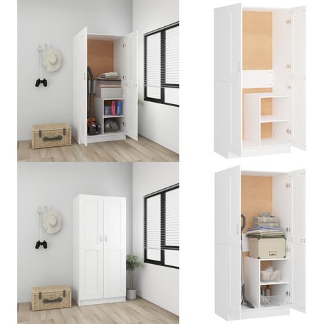 Kleiderschrank Weiß 82,5x51,5x180 cm Holzwerkstoff - Schlafzimmermöbel - Kleiderschrank - Weißer Kleiderschrank - Holzklaedschrank - Holzwerkstoffeinrichtung - Home & Living (1/5)