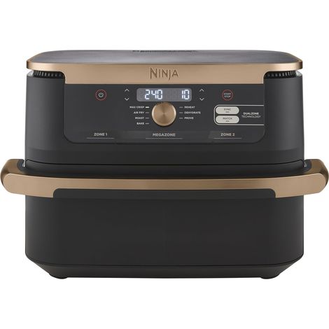 Ninja Foodi FlexDrawer - Friggitrice ad Aria Ampia con Separatore Rimovibile - Cottura Senza Olio - 10,4L, Componenti Lavabili in Lavastoviglie - Modello AF500EUCP, Colore Nero/Rame (1/5)