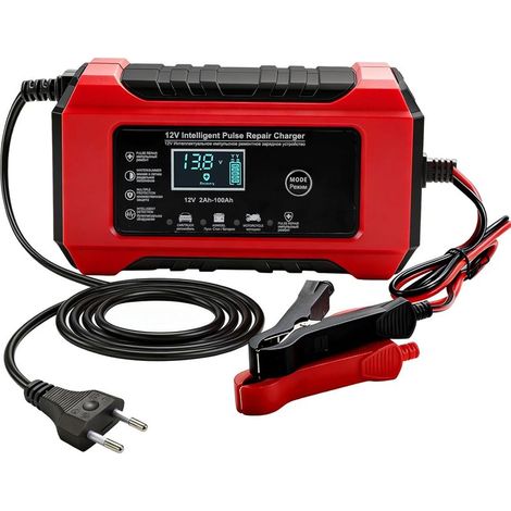 Chargeur Batterie Voiture et Moto 12V 6A, Intelligent Automatique Mainteneur de Charge avec Écran LCD, Fonction de Réparation par Impulsion pour Batteries Plomb-Acide AGM Gel SLA Wet (1/5)