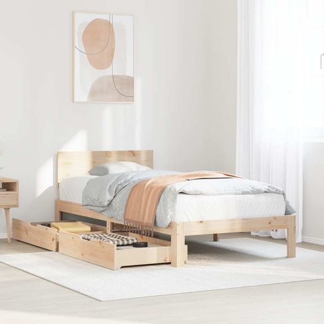 Bed Frame with Drawers without Mattress 90x200 cm vidaXL (1/5)