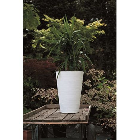 Vaso tondo in resina Lilium 75 cm. Bianco